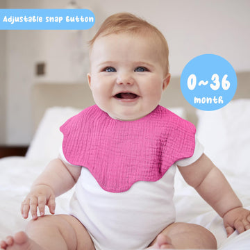 Elliehouse Baby Bibs For Girls Boys 10 Pack Muslin Drool Teeth Drooling Teething Bibs 4-Layer Muslin Cotton Absorbent Soft Bibs