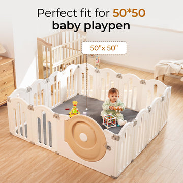 Uniency Baby Play Mat For Floor, 50X50 Thick Foam Soft Padded Playpen Mat With Machine Washable Removable Cover For Babies And T