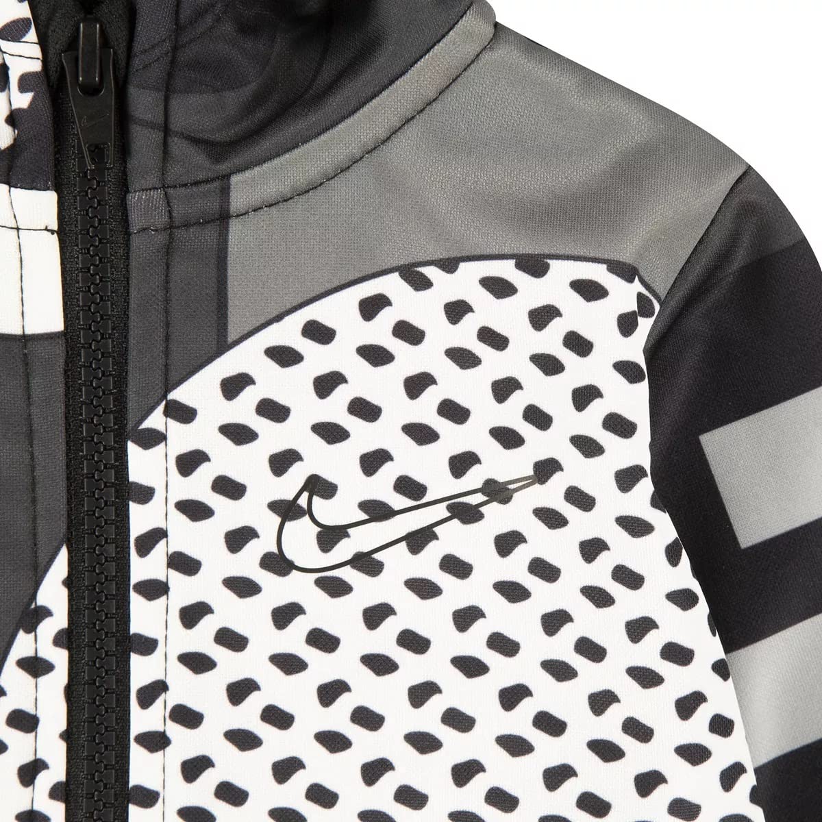 Nike Baby Boy All Day Play All Over Print Hooded Jacket & Jogger Pants 2 Piece Set (B(66J903-023)/W, 24 Months)