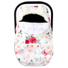 Car Seat Covers for Babies Winter, Flower Carseat Cover Girls, Zipped Cozy & Warm Cover, Universal, Ultra-Soft Breathable, Remov