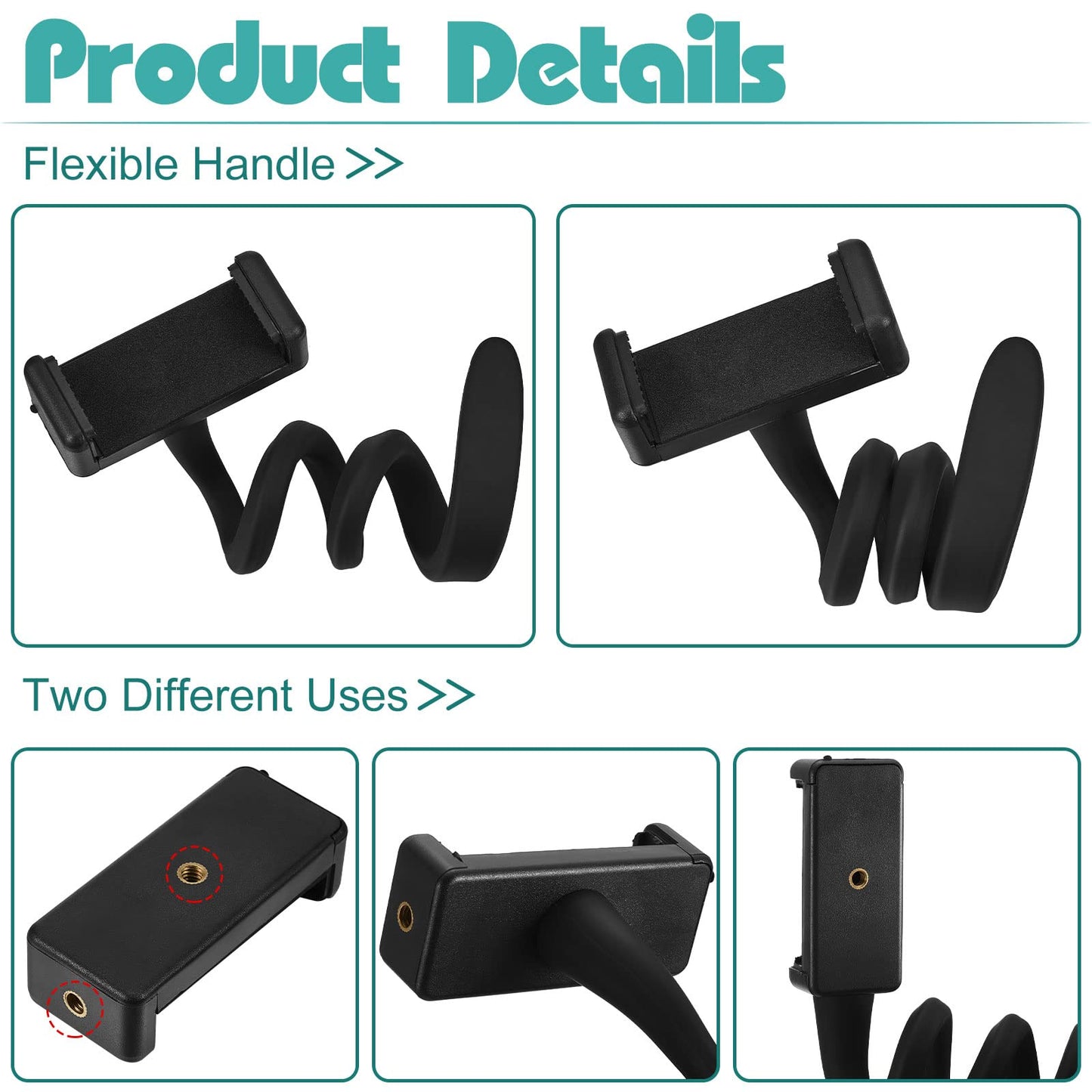 Amylove 2 Pcs Stroller Phone Holder Portable Cell Phone Holder Stand Universal Stroller Accessories For Parent Baby Toddler Cell