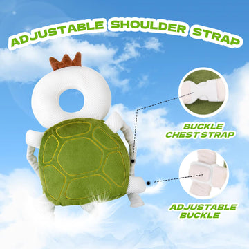 Grnstf Baby Toddler Head Protector, Baby Head Protection Backpack, Adjustable, Lightweight And Breathable (Turtle)