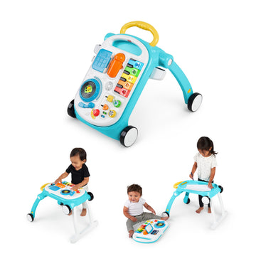 Baby Einstein Musical Mix N Roll 4-in-1 Push Walker, Activity Center, Toddler Table & Floor Toy, 100+ Songs & Phrases, DJ Statio