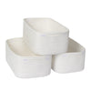 MEGASKET Storage Baskets for Shelves 3 Pack, Small Woven Cotton Rope Bins for Organizing, Cute Baby Nursery Decor Closet Organiz