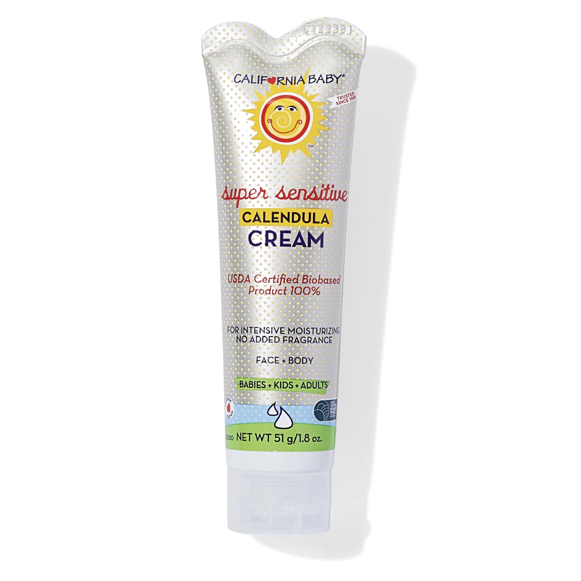 California Baby Calendula Cream (Unscented) | Soothing Baby Face Cream | 100% Plant-Based | Organic Calendula + Aloe Vera | Unsc