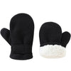 Baby Toddler Mittens Boys Girls Winter Outdoor Gloves Kids Easy-On Fleece Warm Mittens Black 1 Pair L(2-4 Years)