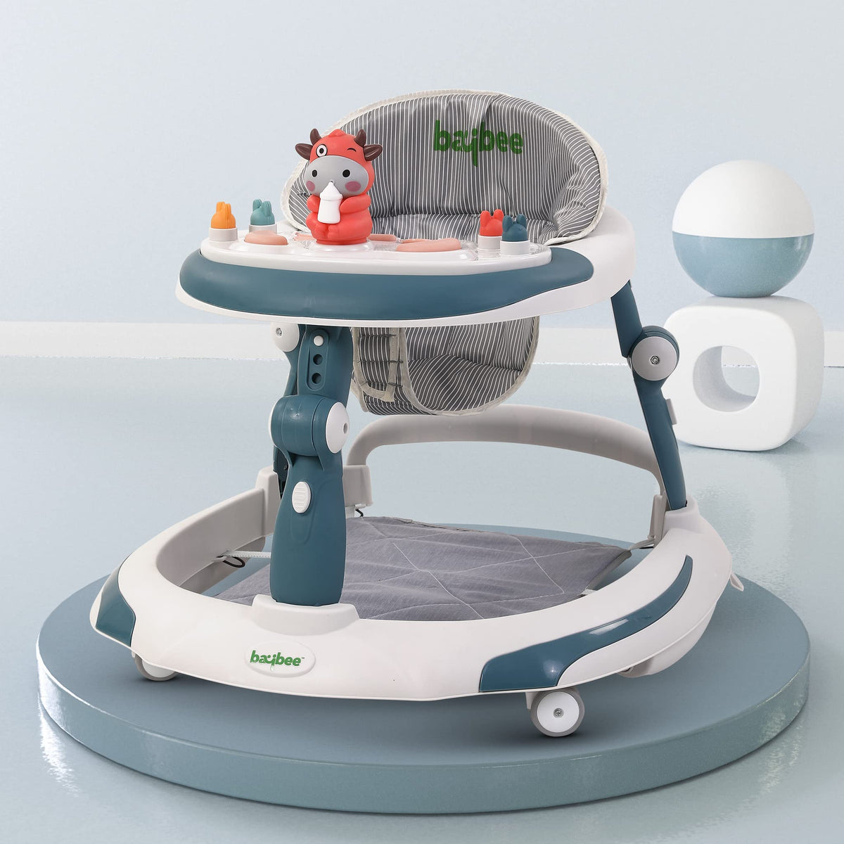 Baybee 3 In 1 Baby Walker With Rocker, With 3 Adjustable Height, Foot Mat, Rocking, Wheel Lock & Musical Toys| Activity For Kids