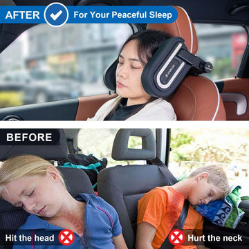 Spurtar Updated Version Car Headrest Pillow For Kids Head Support, Adjustable Interior Must Haves For Toddler Travel, Memory Foa