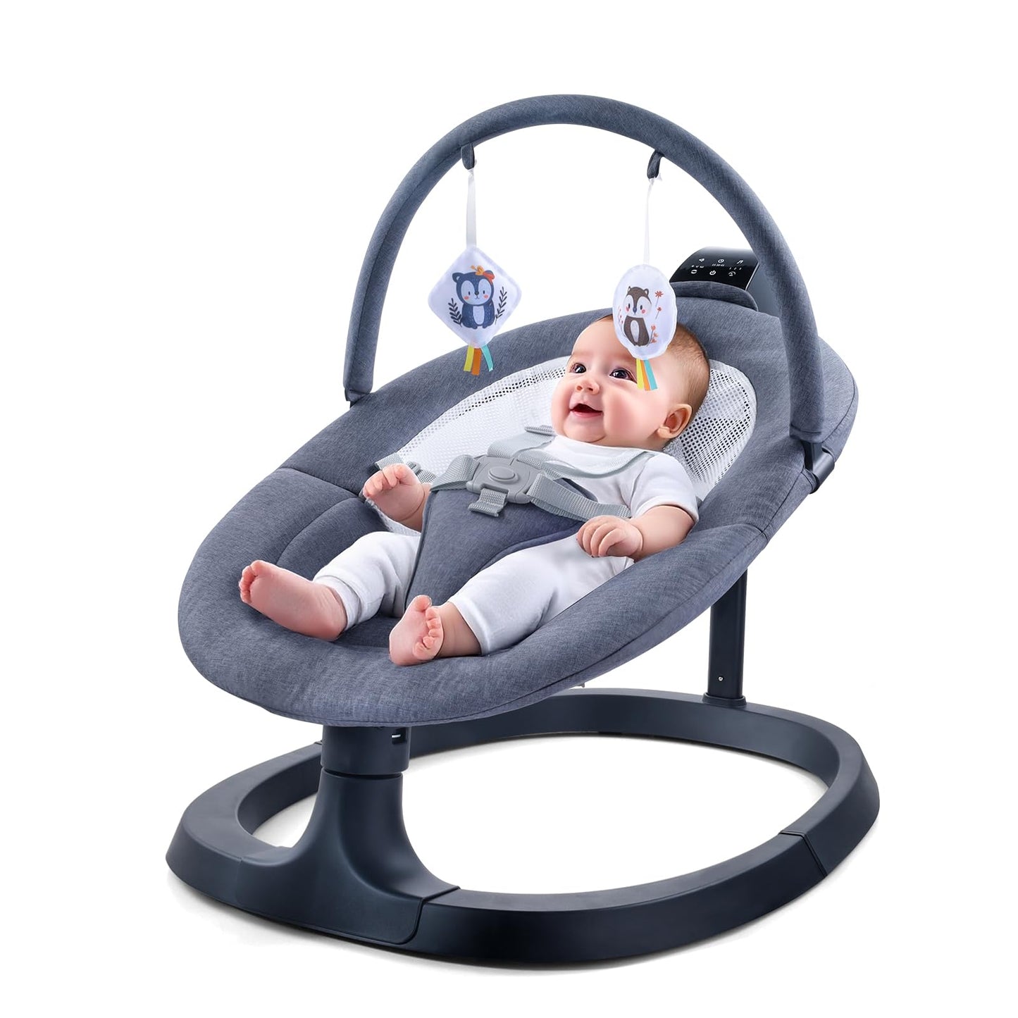 VaVaSoo 2-in-1 Electric Baby Swing, Toddler Seat up to 66 lbs, Dual-Arm Support for Enhanced Stability, 3 Swing Motions & 8 Soot