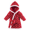 Hudson Baby Unisex Baby Plush Animal Face Bathrobe, Red Polka Dot, 0-9 Months