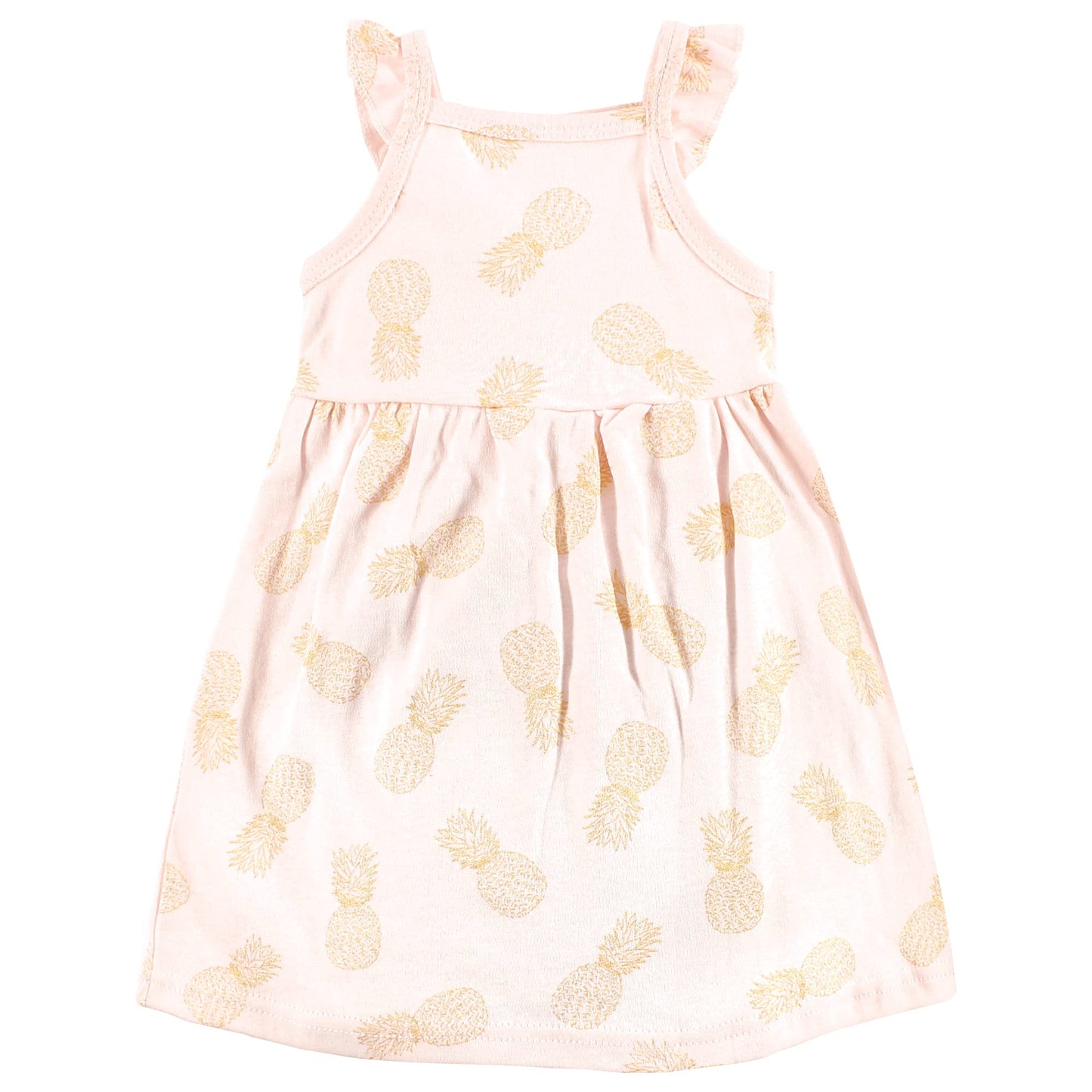 Hudson Baby Baby Girls Cotton Dresses Casual Dress, Flamingo Pineapple, 5T Us