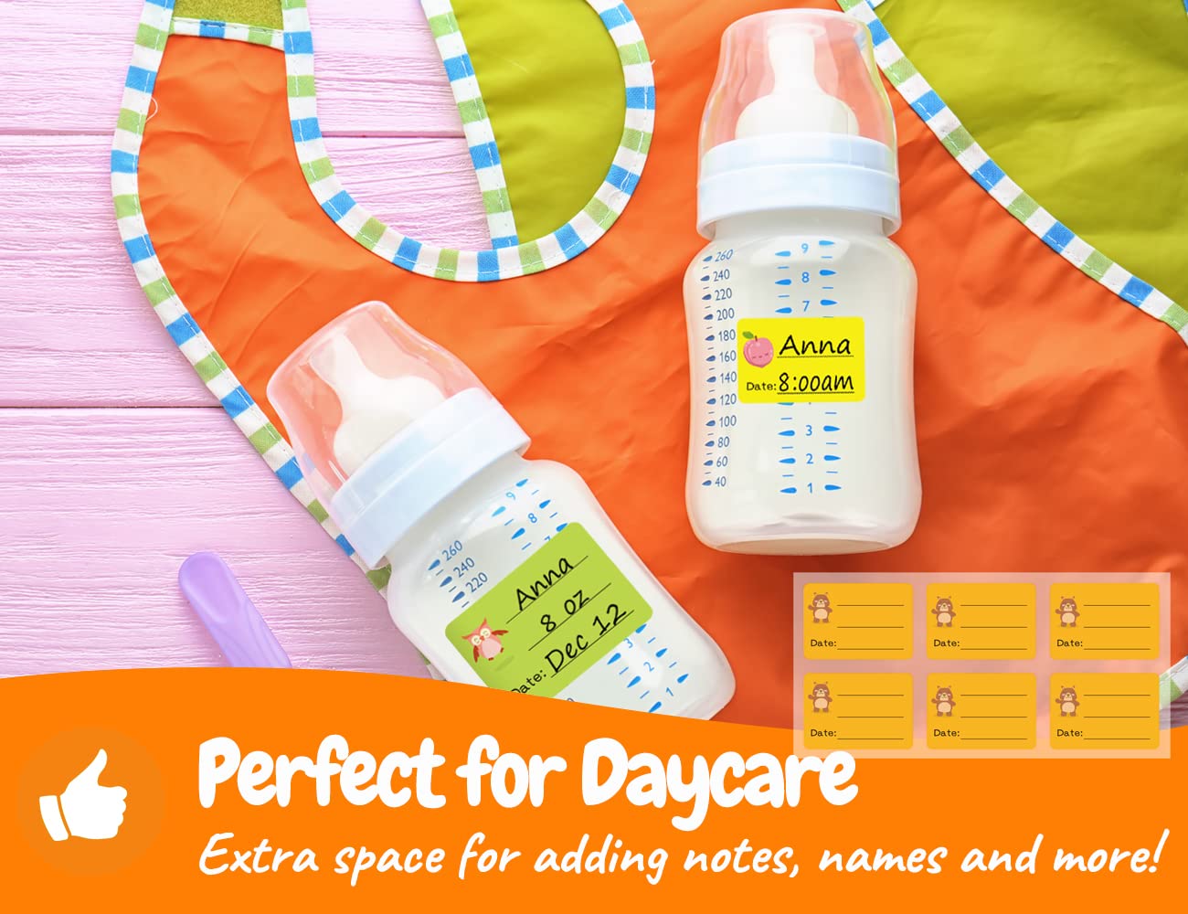 Baby Food Labels, Removable Write-On Daycare Date Labels For Oxo Tot Baby Food Storage Containers, Trays, Jars, Freezer & Dishwa