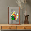 Family Handprint Kit - Gifts For New Parents -Create Lasting Diy Craft Keepsake Wooden Frame -Includes 5 Paint Colors - Transpar