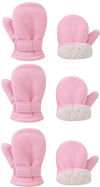 Baby Toddler Mittens Boys Girls Winter Outdoor Gloves Kids Easy-On Fleece Warm Mittens Pink 3 Pair L(2-4 Years)