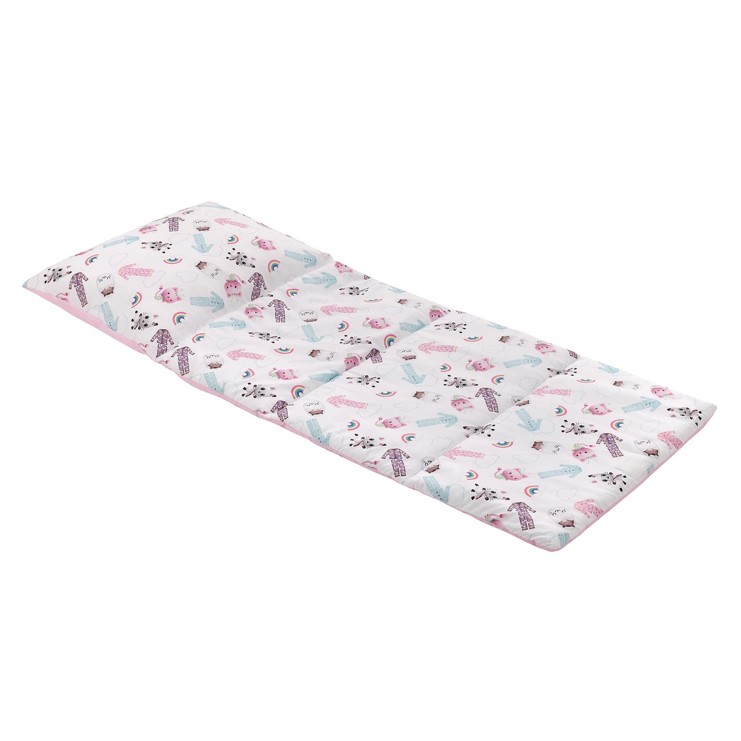DreamWorks Gabbys Dollhouse Dream It Up Pink, Aqua, Purple PJs Deluxe Easy Fold Toddler Nap Mat