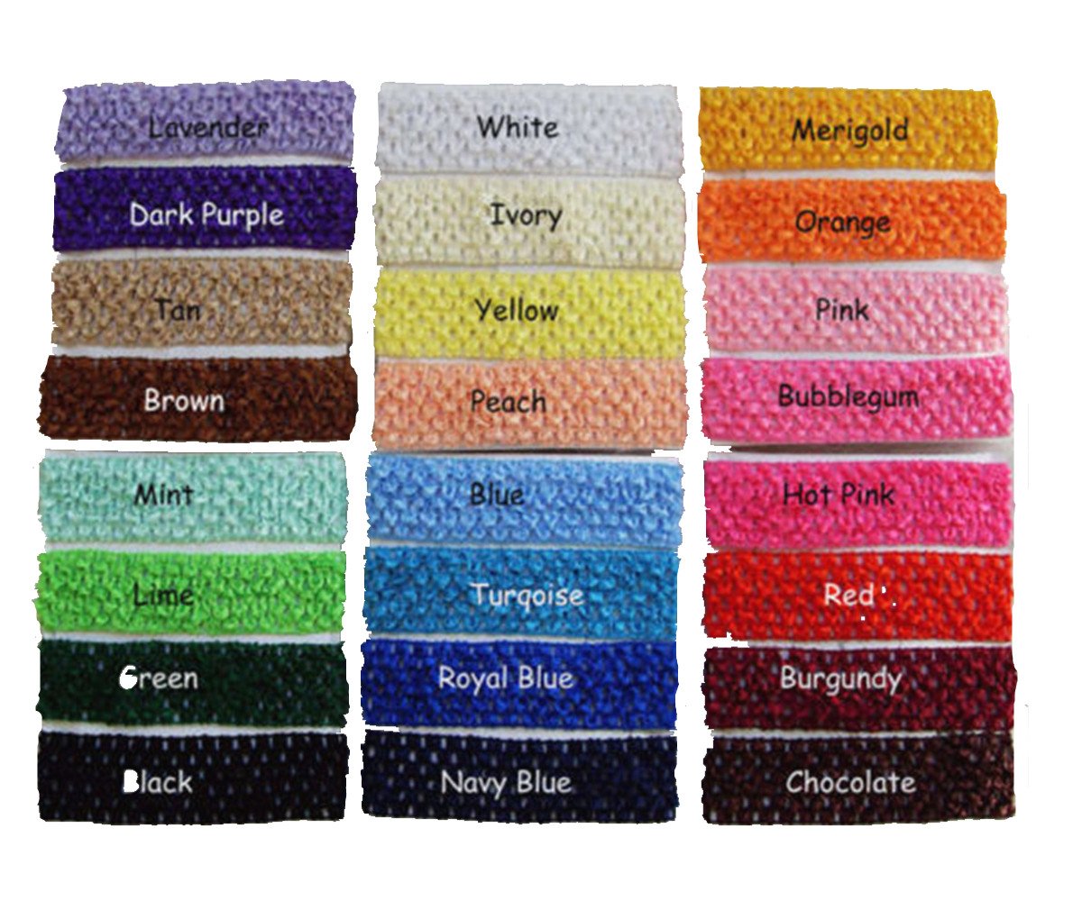 Qandsweet Baby Girl'S Stretch Headbands Crochet Hair Bands (26 Colors)