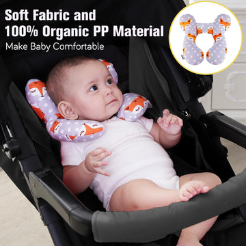 Kakiblin Baby Travel Pillow,Baby Neck Pillows For Car Seat,Upgraded Baby Head Pillow,Toddler Head And Neck Baby Support Pillow F