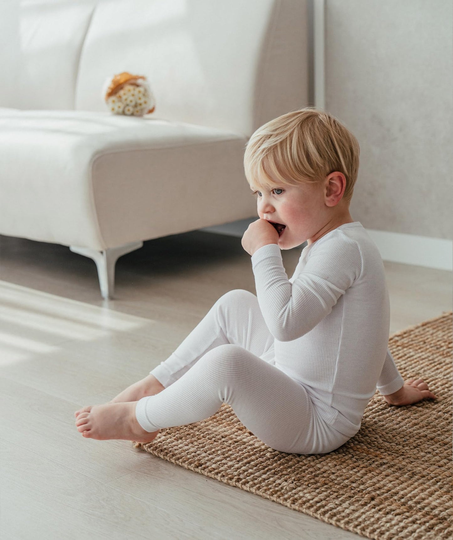 Avauma Baby Boys Girls Pajama Set Kids Toddler Snug Fit Ribbed Sleepwear Pjs For Daily Life Style (M/White(L))