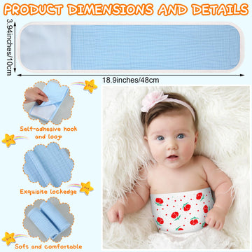 Vabean 8 Pcs Baby Infant Umbilical Cord Comfort Adjustable Cotton Belly Band For Protection, Baby Gifts For 0 To12 Months (Cute)