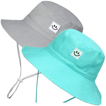 Baby Sun Hat Beach Bucket Hat For 6-24 Months 2Pack