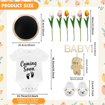 Pregnancy Announcements Set Pregnancy Reveal Ideas Include Felt Letter Board Kit Baby Bodysuit Booties Photo Frame Bear Plush Wo