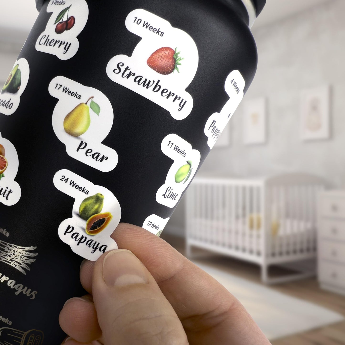 Pregnancy Water Bottle Tracker - 32 Ounce Stainless Steel - Includes Weekly Pregnancy Tracker Stickers (Slate Shadow)