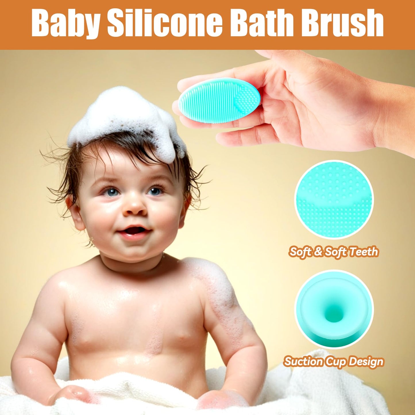 Wooden Baby Hair Brush And Comb Set, 3Pcs Natural Soft Goat Bristles Brush Cradle Cap Comb Baby Shower Scrubber Perfect Scalp Gr