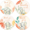 80 Elephant Thank You Stickers For Girl, Girl Baby Shower Thank You Stickers, Elephant Birthday Party Favor Label Decorations (2