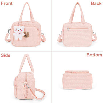 Lushandy Baby Diaper Tote, Mommy Bag - Cute Nappy Crossbody Travel Tote With Multifunction Storage