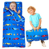 Newwiee Toddler Nap Mat Kids Sleeping Mat with Removable Pillow Blanket Toddler Sleeping Bag Rolled Sleep Mats for Girl Boy Pres
