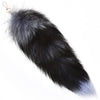Forssils Real Fox Tail Fluffy Furry Fox Fur Tail Keychain Black Red White Fox Tail Fur Cosplay Toy For Kids (Grey)