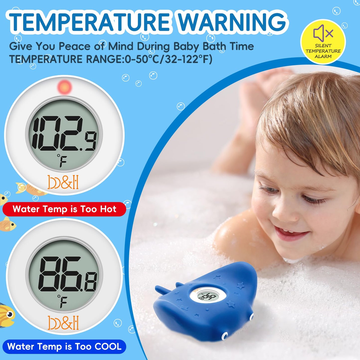 B&H Silicone Baby Bath Thermometer - Safety Digital Infant Bathtub Temperature Thermometer, Color-Coded Display, Quick-Read, Det