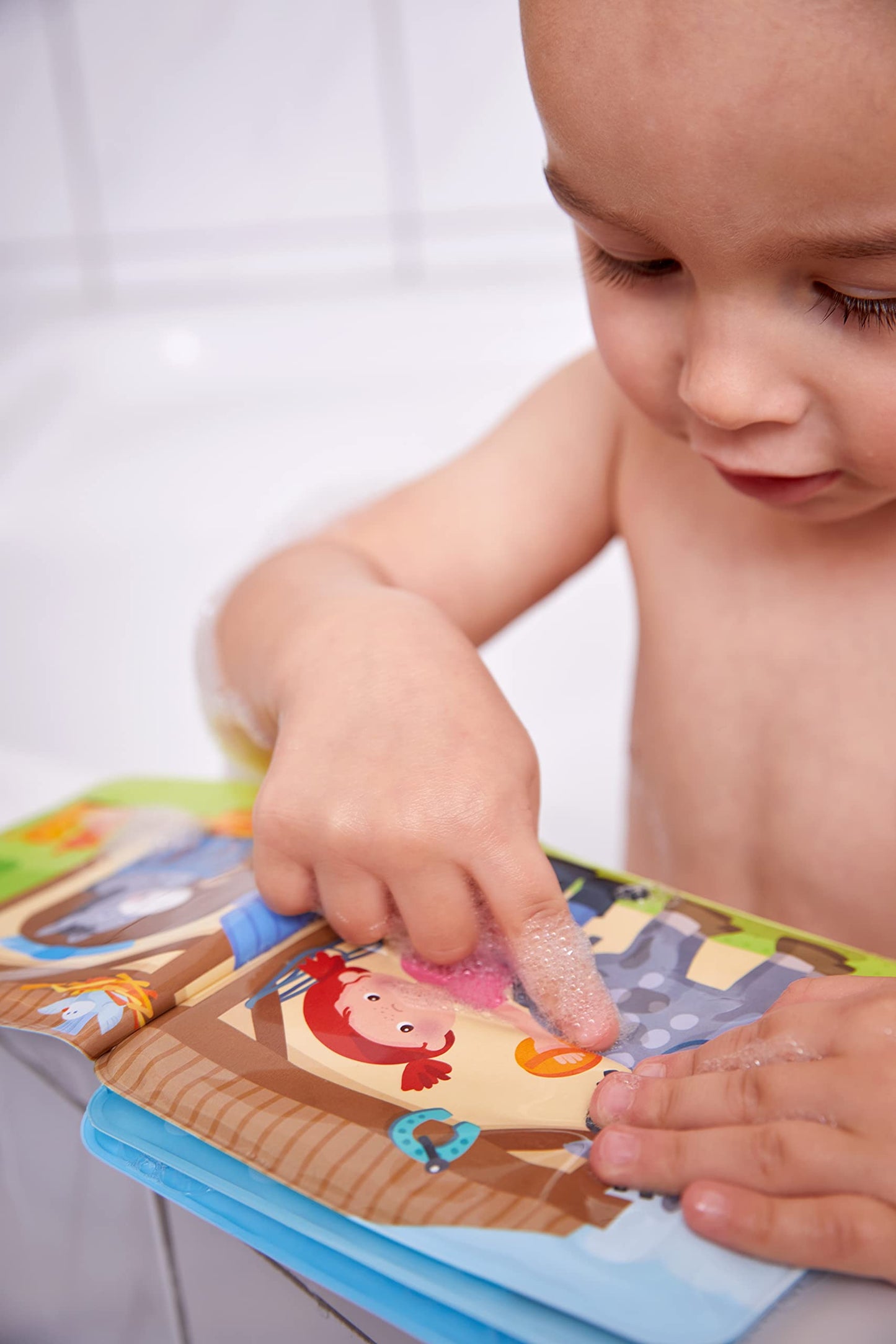 HABA Animal Wash Day - Magic Bath Book - Wipe with Warm Water and the Muddy Pages Come Clean
