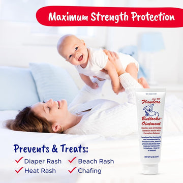 Flanders Buttocks Ointment - Diaper Rash Cream For Treatment & Prevention, Pharmacist Developed, Heat Rash & Chafing In Infants