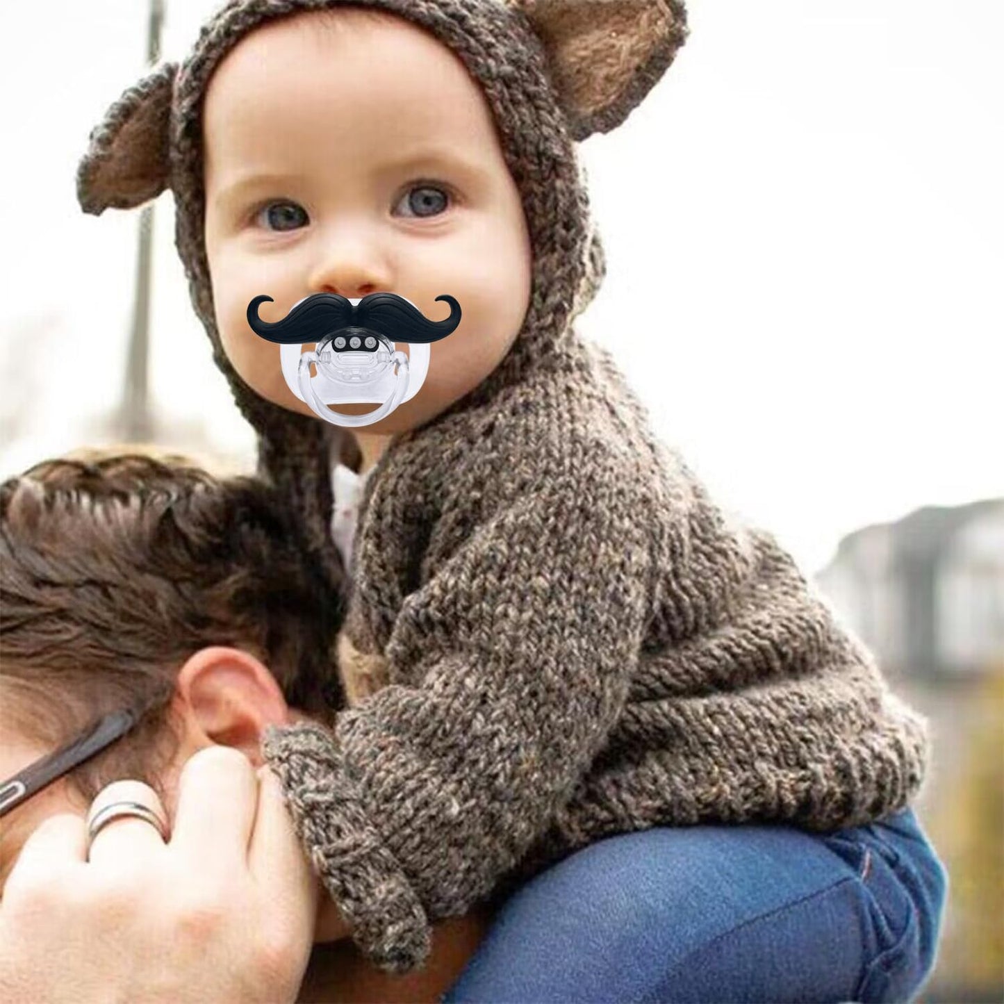 Funny Baby Pacifiers,Mustache Pacifiers 0-18 Months For Babies,Mustache Binky,Gift For Newborns,Infants,Toddlers,Baby Boys,Bpa F