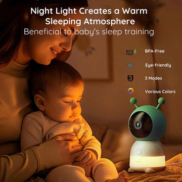 Boifun 2K Split-Screen 5 Inch Wi-Fi Baby Monitor With 2 Cameras, Colorful Night Light, Ai Motion & Sound & Humidity & Temp Detec