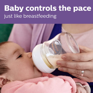 Philips Avent Natural Glass Baby Bottles With Natural Response Nipples (Slow Flow, Flow 2), 4Oz, 4-Pack, Scy910/04