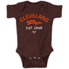 Retro Pennant Baby Apparel For Cleveland Football Fans (Nb-7T) (Chocolate Onesie, 12 Months)