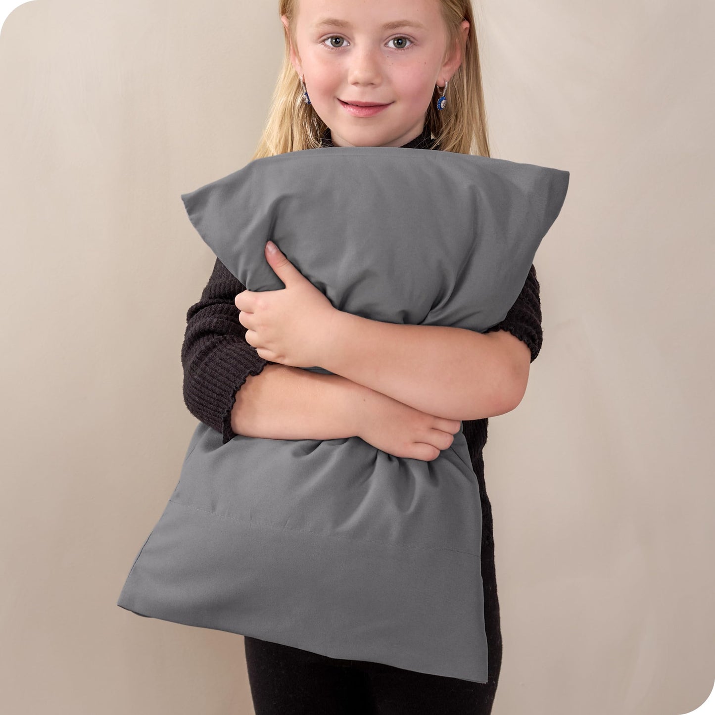 Bare Home Microfiber Pillow Cases - Toddler Size Set Of 2 Cooling Pillowcases Double Brushed Grey Pack Easy Care (Toddler Pillow