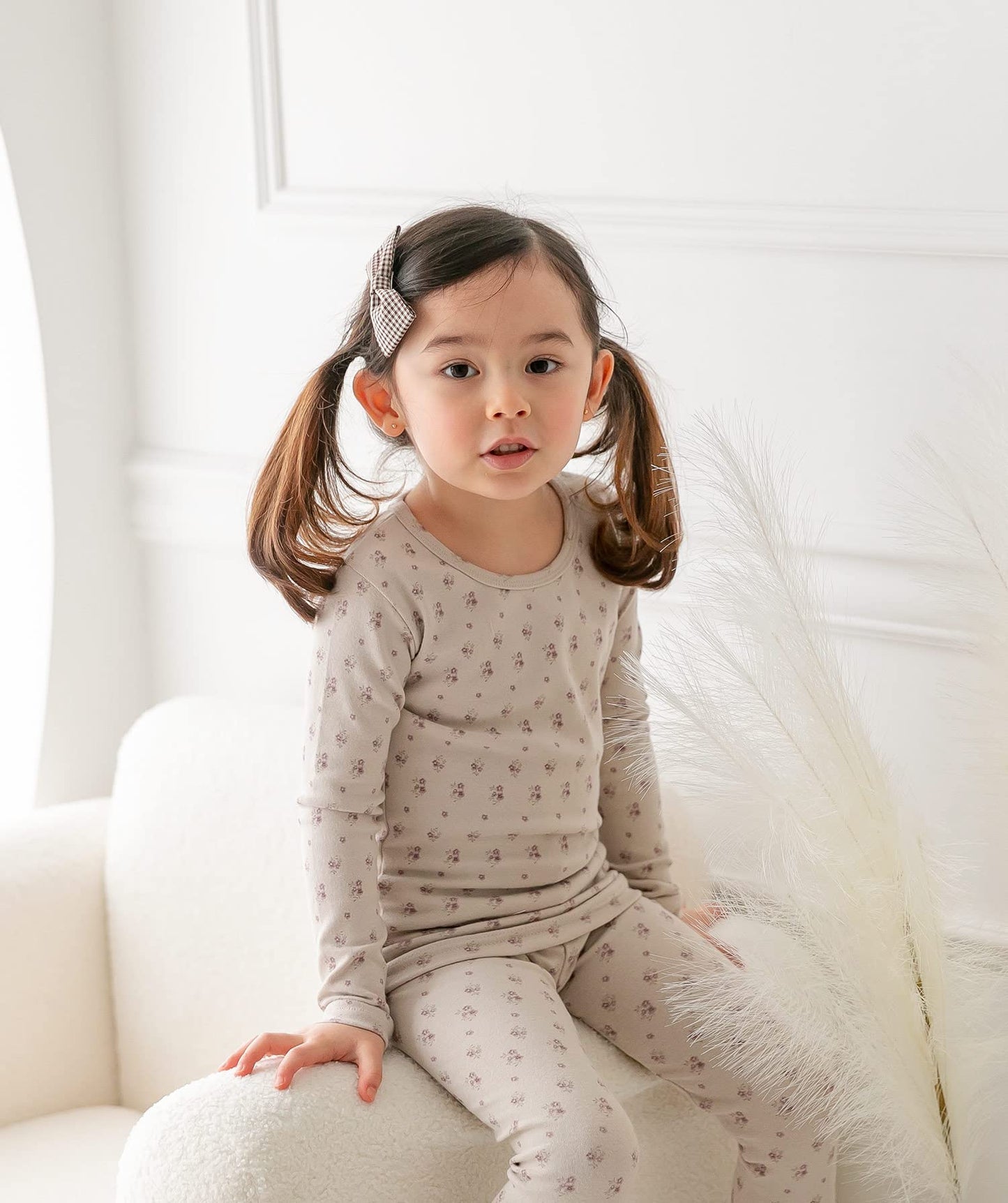 Avauma Baby Boys Girls Pajama Set 6M-7T Kids Cute Toddler Snug Fit Pattern Design Pjs Cotton Sleepwear Flower Pattern (Violet.Be