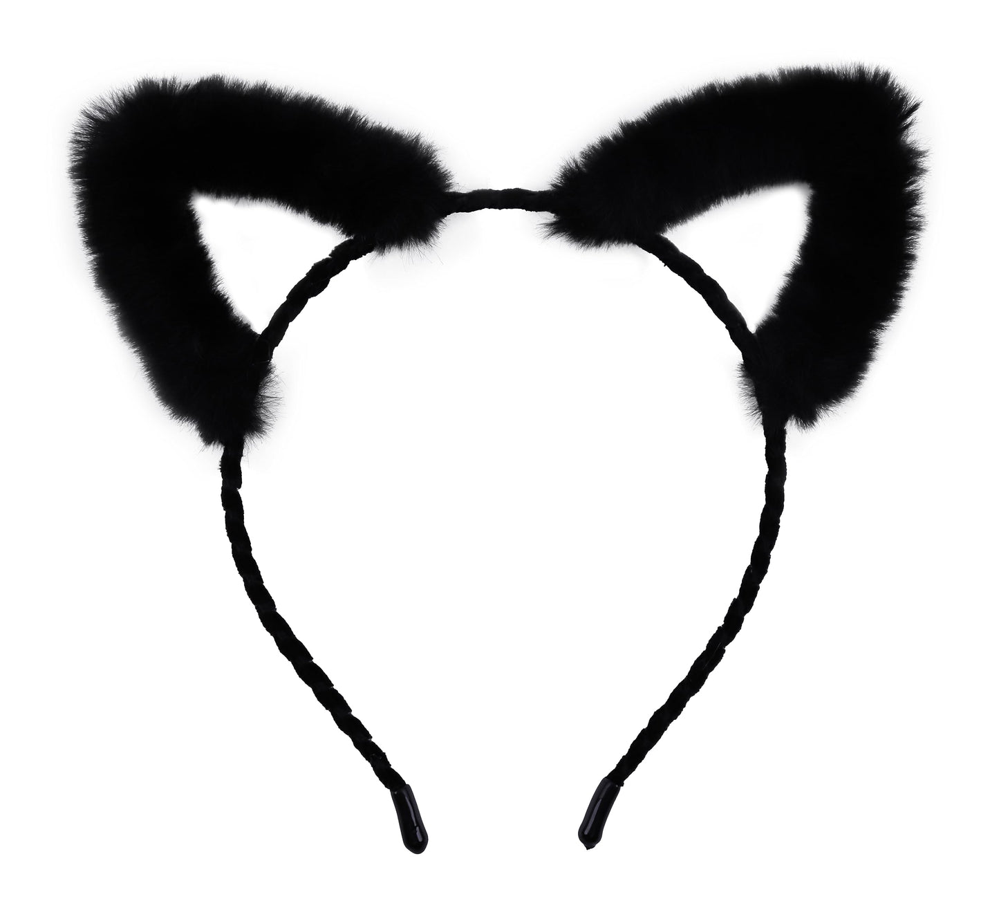 Bonnie Z. Leonardo Classic Furry Black Cat Ears Cat Ears Headband
