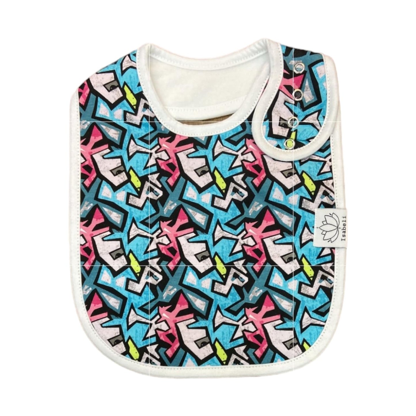 Isabeli Organic Cotton Toddler Drool Bibs 4 Pack - Graffiti