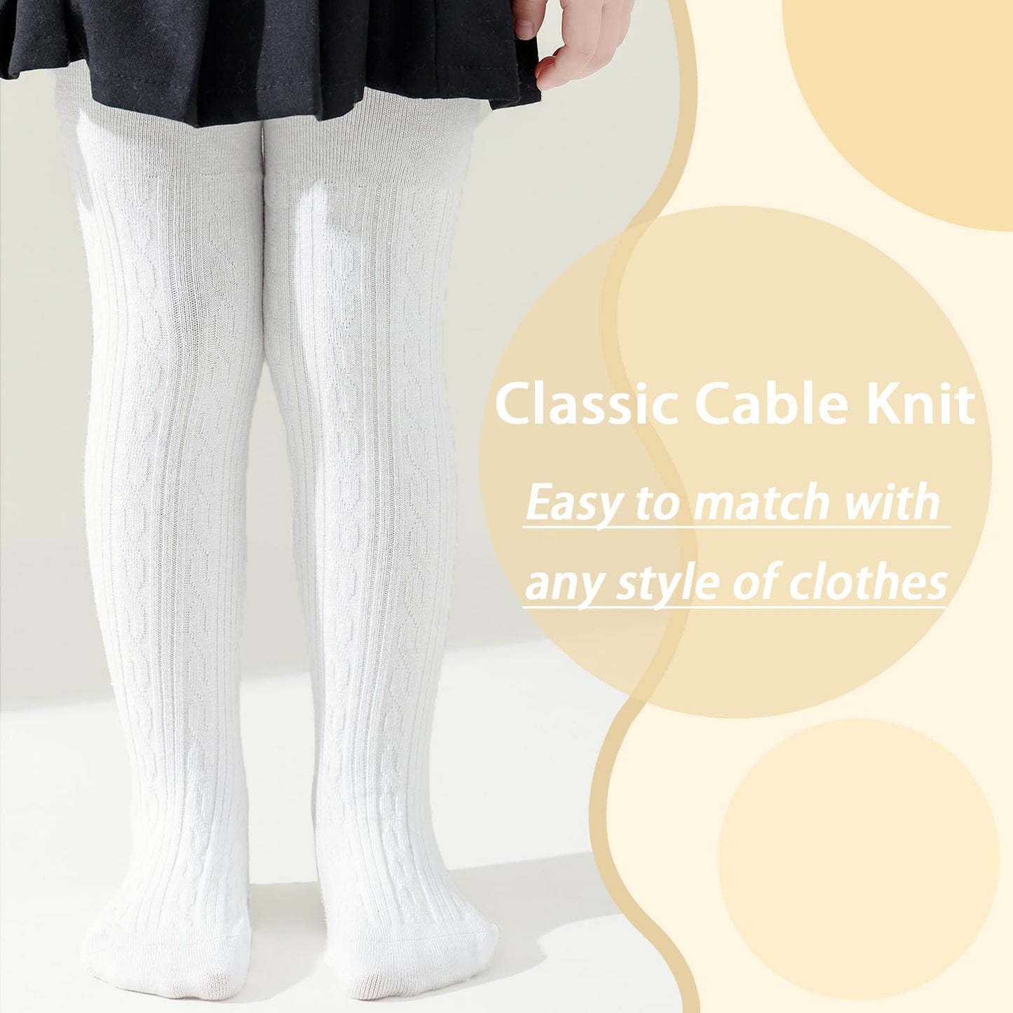 Mini Angel Baby Tights Infant Toddler Girl Cable Knit Leggings Soft Cotton Stockings Pantyhose 3Pack (Charcoal,White,Burgundy, 6