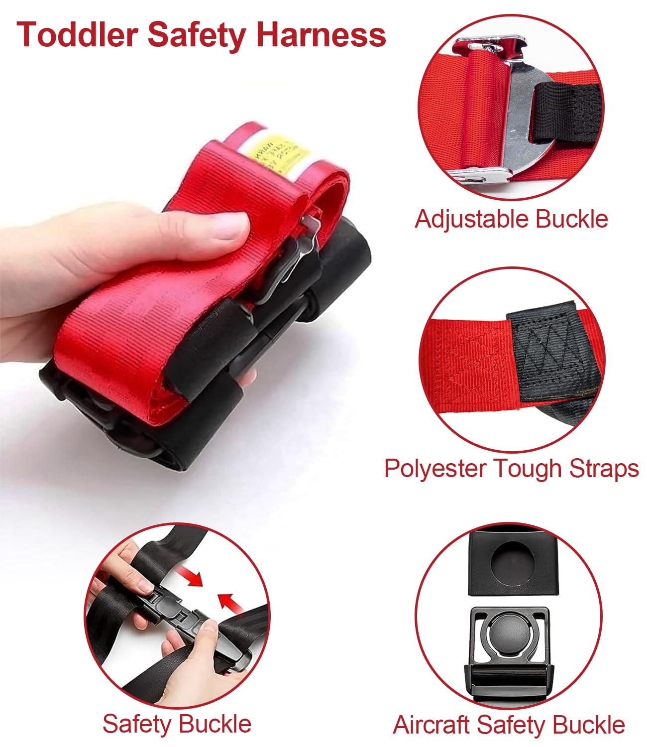 Child Airplane Safety Travel Harness, Toddler Travel Restraint, Airplane Safety Harness For Kids, Toddler Flying Safety Device T