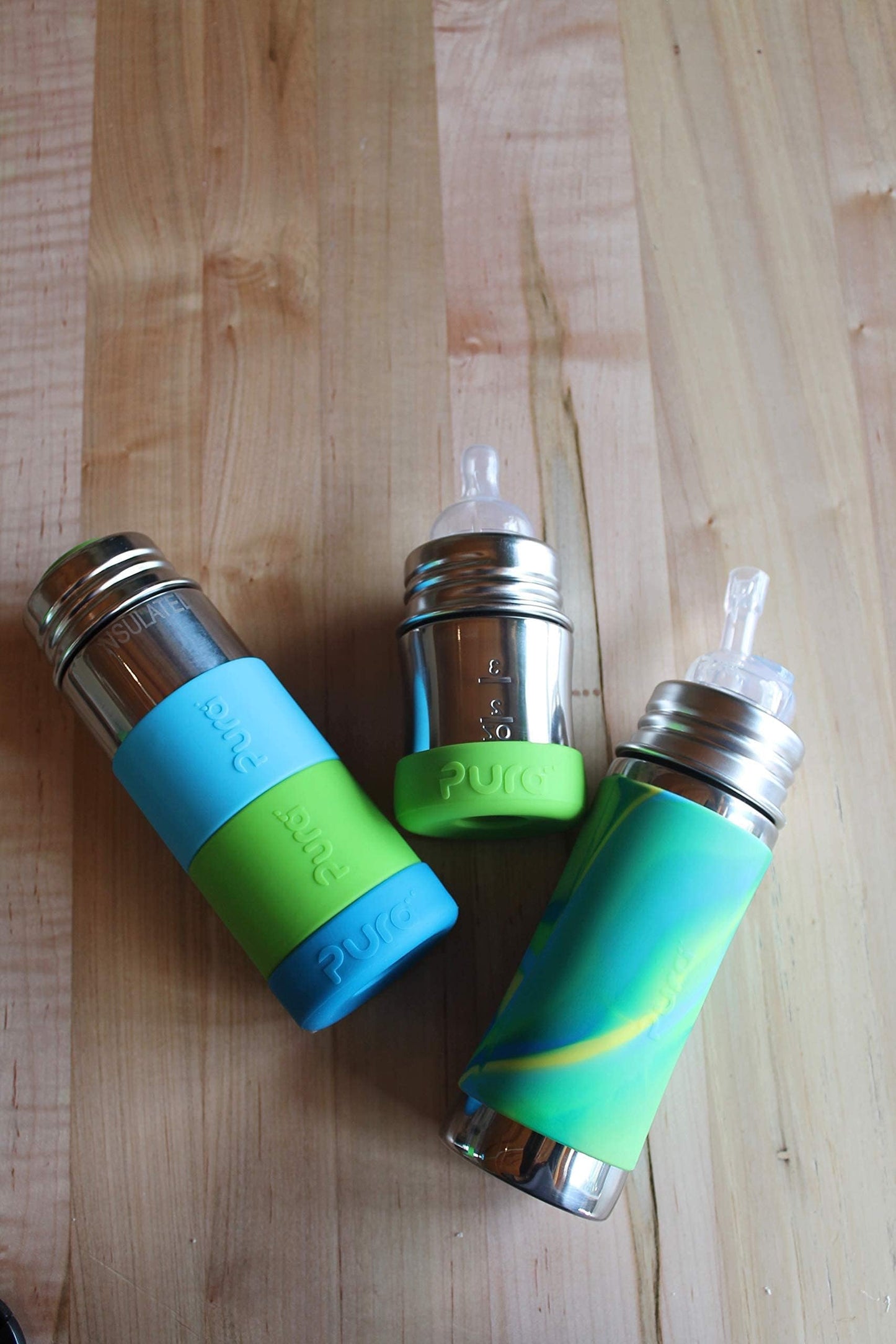 Pura Kiki Silicone Bottle Bumper - Plastic-Free, Medical-Grade, Dishwasher Safe, Protective, Leakproof Cover & Anti-Slip Bottom