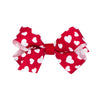 Wee Ones Girls' Valentines Day Grosgrain Hair Bow On Weestay No-Slip Clip, Valentine Heart Print, Mini, Red