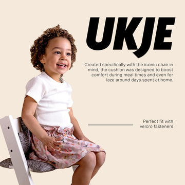Ukje Cushion Compatible With Stokke Tripp Trapp - Soft Seat For Infants, Babies & Toddlers, High Chair Accessories, Cotton Fabri