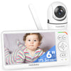 Hellobaby Baby Monitor With Camera And Audio, 6'' World First Ips Screen Baby Camera Monitor No Wifi, 30-Hrs Battery, Eco, Vox,