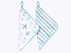 Masilo Dream Wings Organic Muslin Washcloth (Blue, Pack Of 2)
