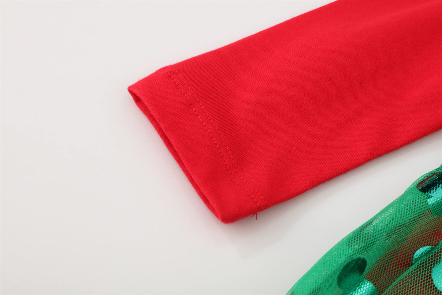 Toddler Girl Christmas Tulle Dress Long Sleeve Cotton Casual Red Green Xmas Party Tunic Shirt Dresses 2T
